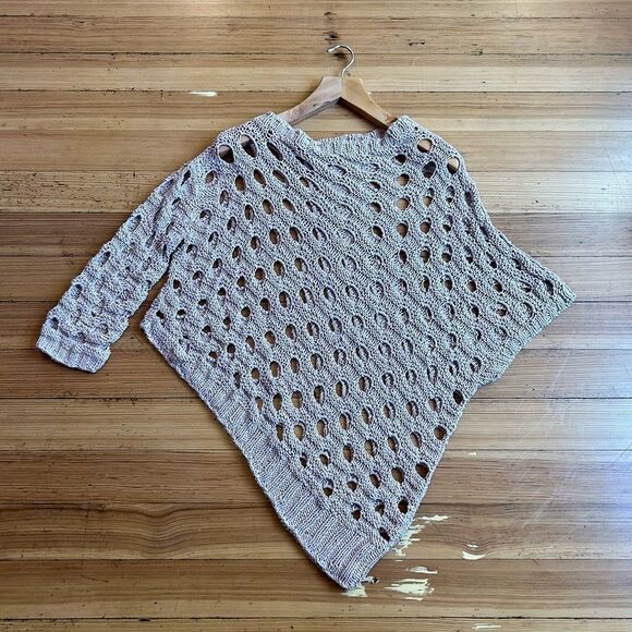 Totally.h asymmetrical knit sweater, poncho. - Picture 1 of 7